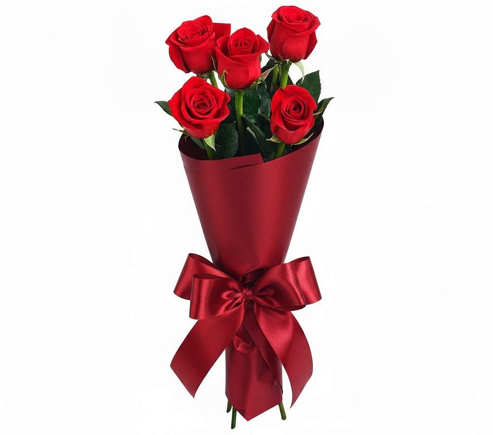 Букет 5 Красных роз Эдлесс Лав в Шацке