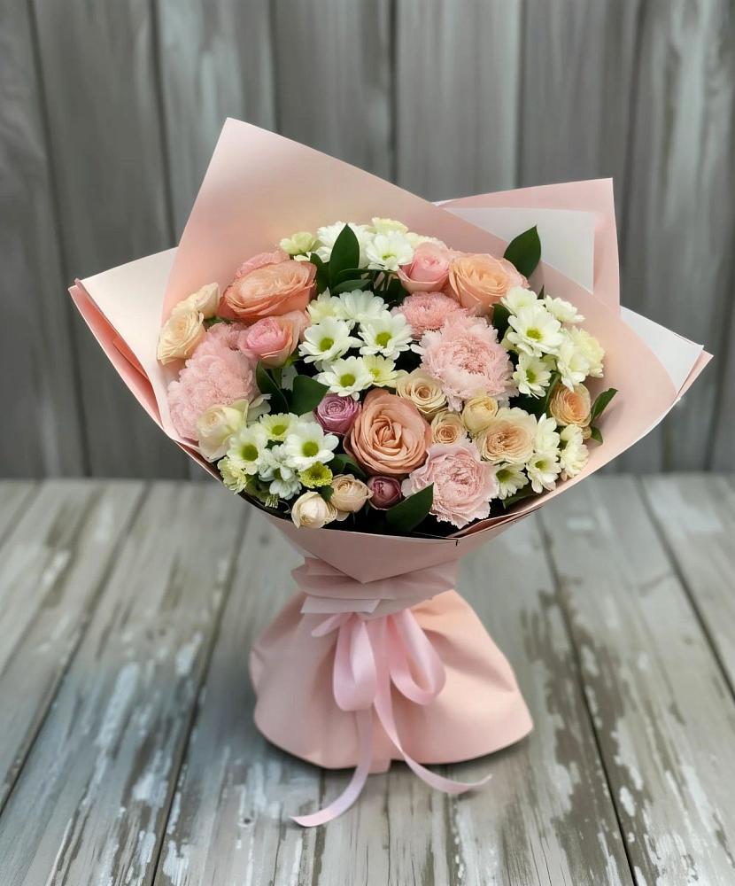 Букет цветов из: Гвоздики, Розы и Хризантемы в Шацке