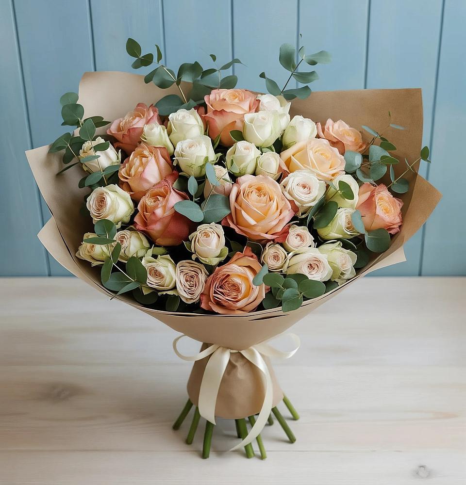 Букет цветов из: Альстромерии и Розы в Шацке