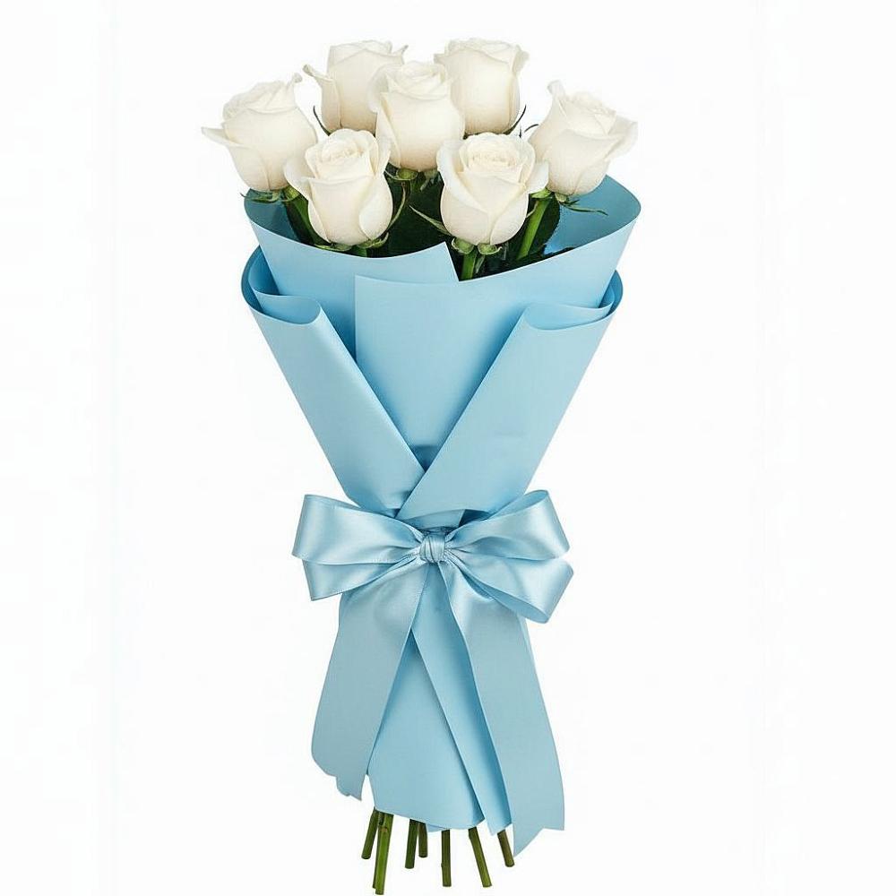 Букет 7 белых роз Проуд в Шацке