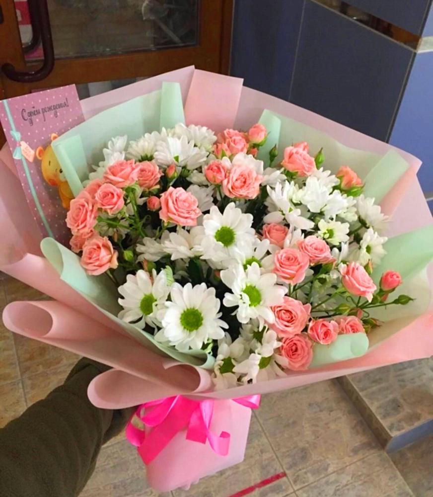 Букет цветов из: Розы и Хризантемы в Шацке