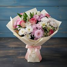 Букет цветов из:  Хризантемы, Альстромерии и Розы в Шацке