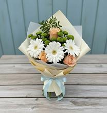 Букет цветов из:  Герберы, Розы и Хризантемы #REPLACE_PRED# Шацке