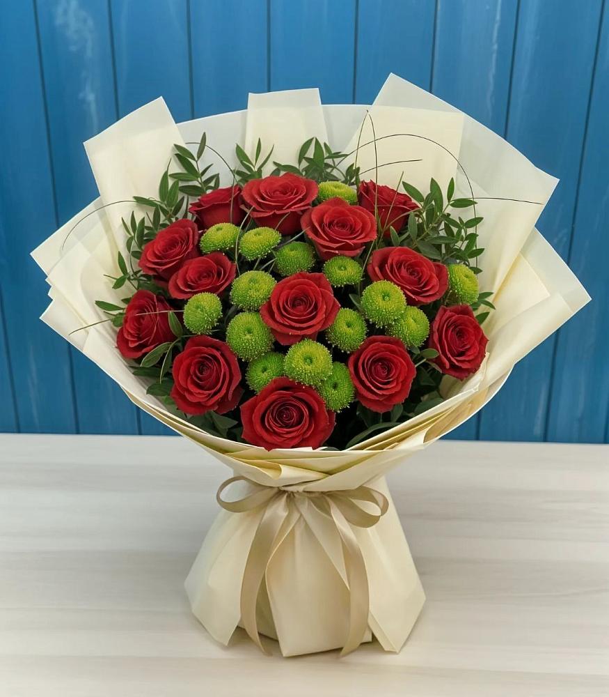 Букет цветов из: Розы и Хризантемы в Шацке