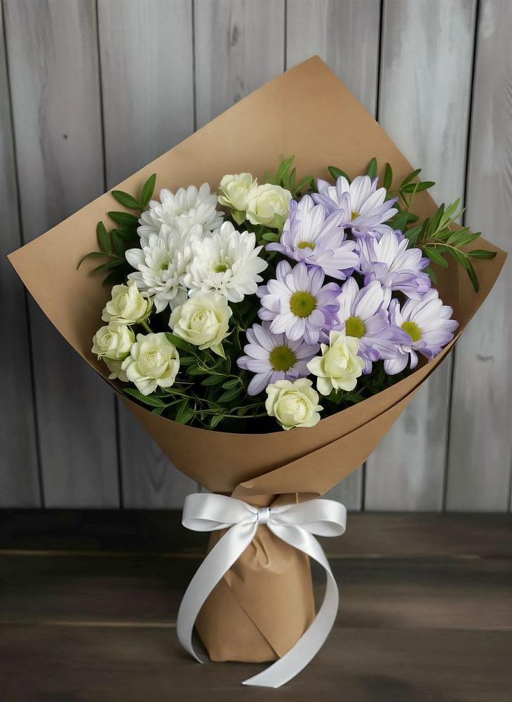 Букет цветов из: Хризантемы и Розы в Шацке