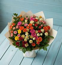 Букет Микс из разноцветных кустовых роз #REPLACE_PRED# Шацке